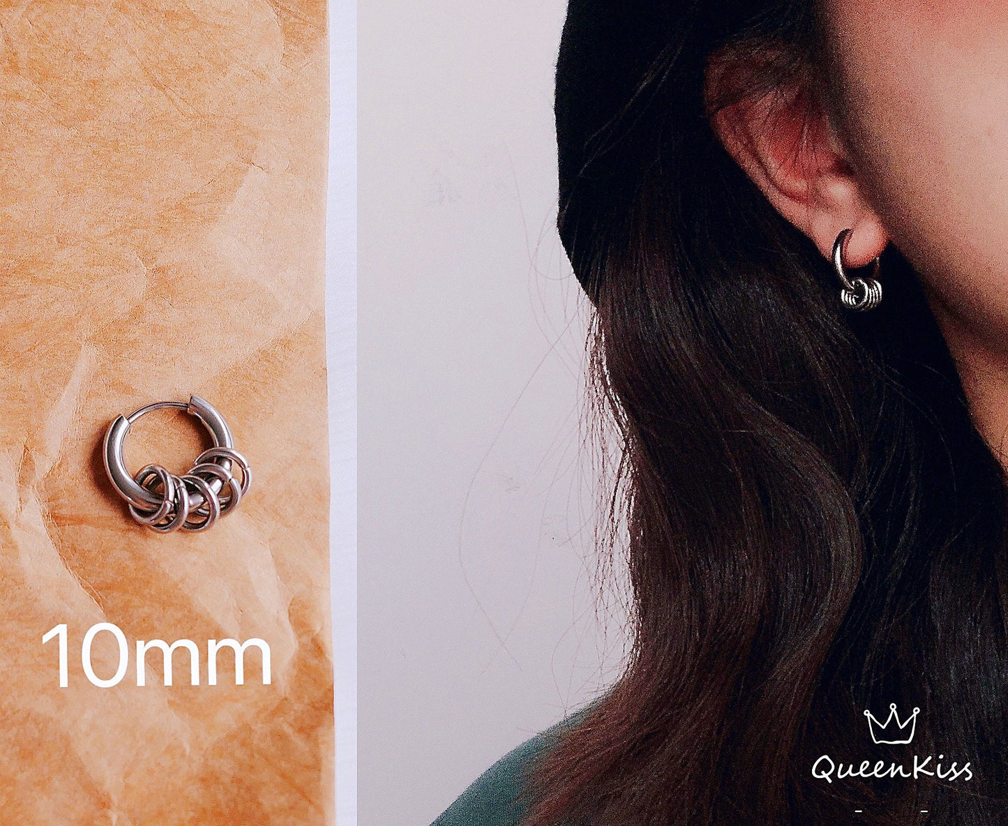 Cool One Pair of Hoop Circle Earrings, Diameter 10mm 14mm 18mm Hoop Earrings,Modern Hoop, Minimal Hoop Earrings, Gift for her and him