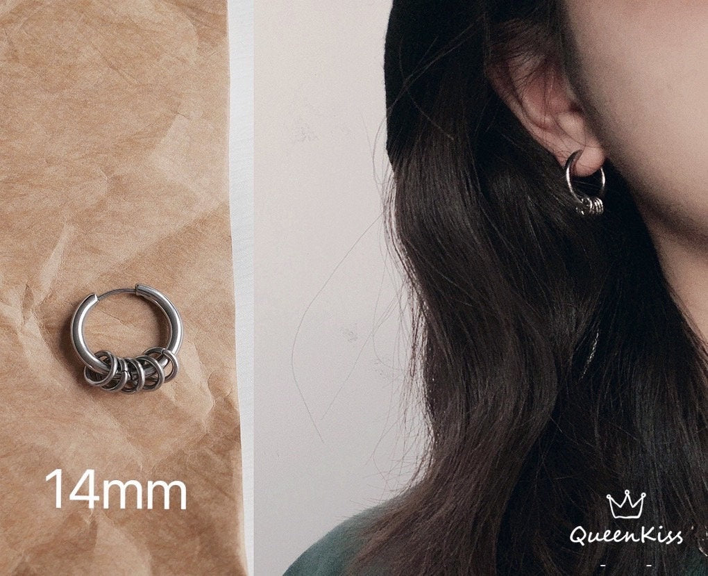 Cool One Pair of Hoop Circle Earrings, Diameter 10mm 14mm 18mm Hoop Earrings,Modern Hoop, Minimal Hoop Earrings, Gift for her and him