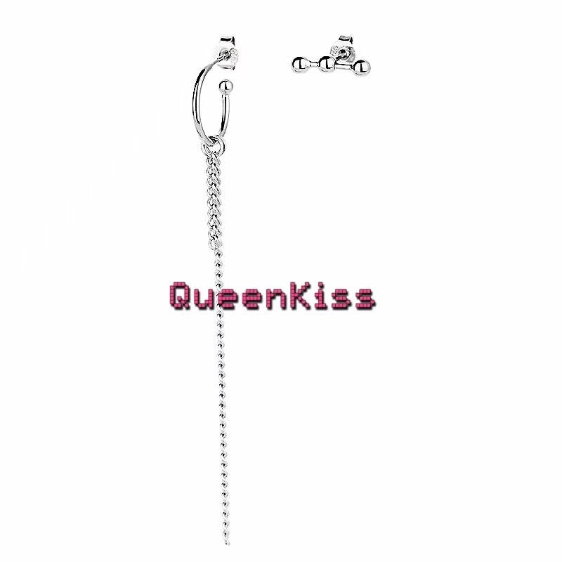 Cool Asymmetric Silver Earrings -- Only Love!!