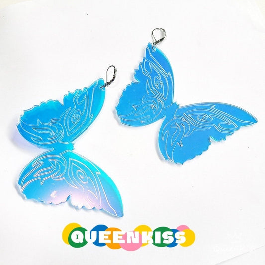 Cute Light Trendy Quirky Laser Light Changing Colour Romantic Butterfly Earrings - Butterfly Effect!!