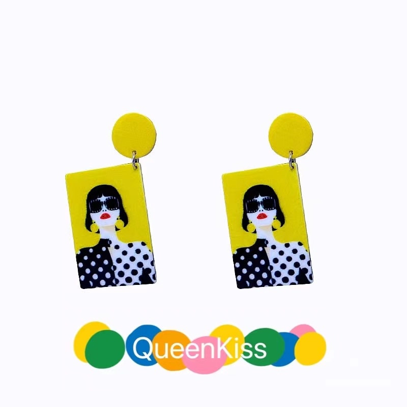 Cool Quirky Cute Light Trendy Yellow and Cool Woman Girl Earrings - Champion!!