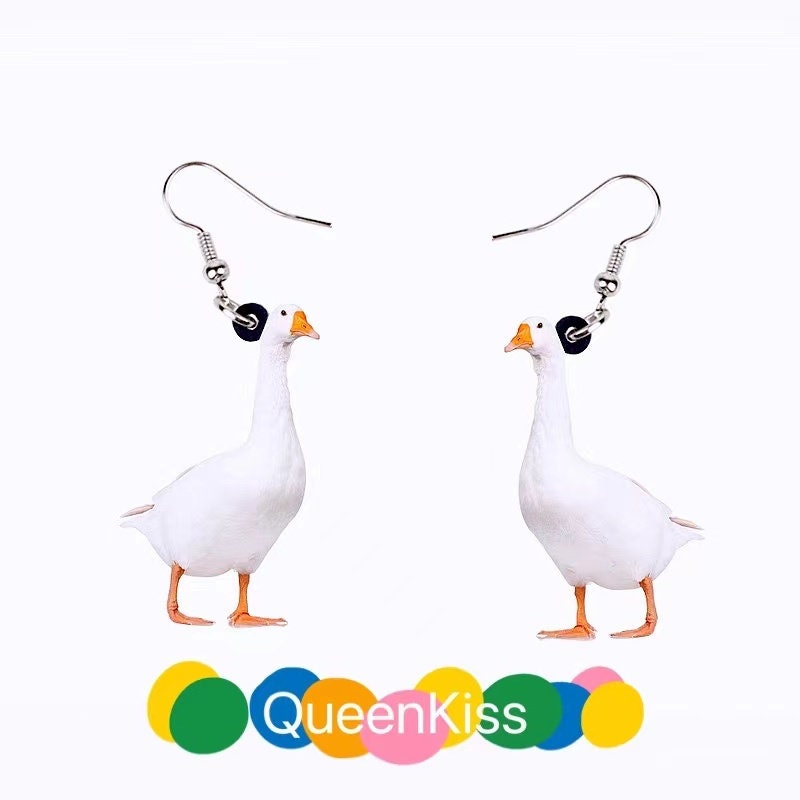 Super Light Acrylic Cute Goose Earrings - Oink Oink The Goose!!