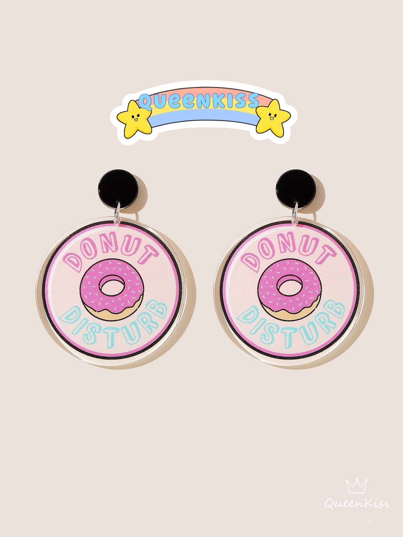 Cute Light Trendy Pink Donut Party Earrings - Donut Pink!!