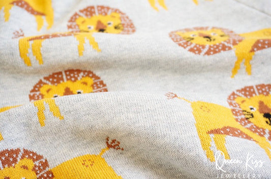 Lion Kids Cardigan High Quality 100% Cotton Unisex Soft and Fun Gift for Her and Him -- The Noisy Lion Rah Rah!!