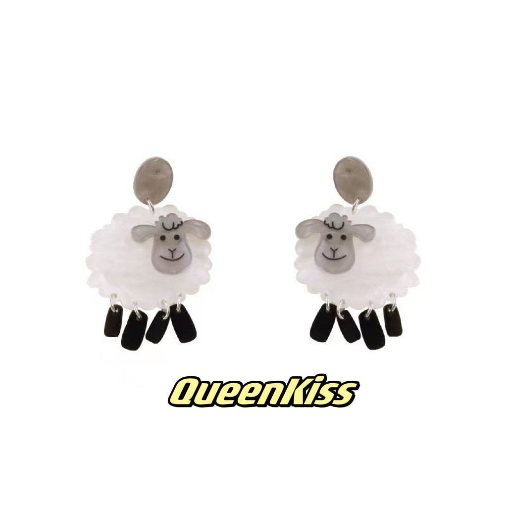 Super Light Acrylic Cute Sheep Earrings - Ba Ba Black Sheep!!