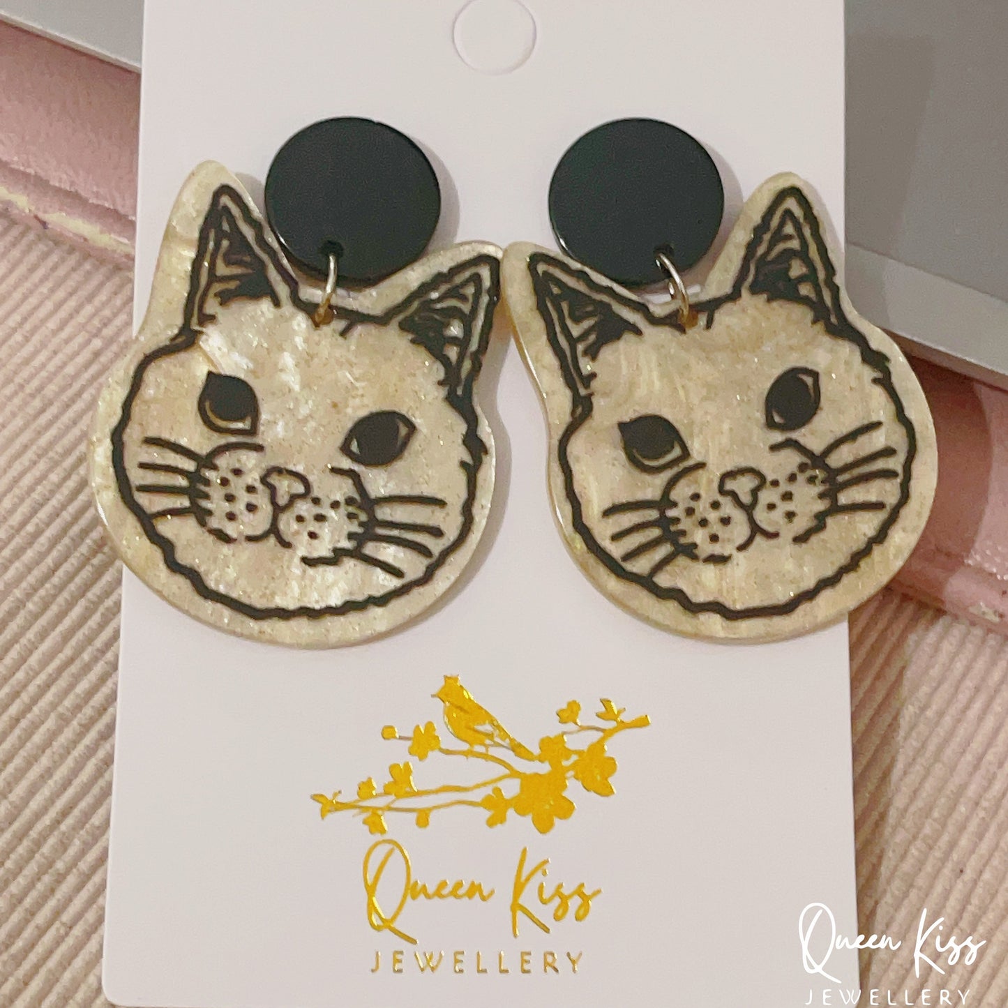 Super Light Acrylic Cute Kitty Cat Earrings - Meow Box!!