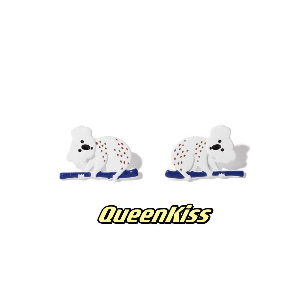 Enamel Koala Crawling Tree Studs Earrings -- Australian Wild Life!!