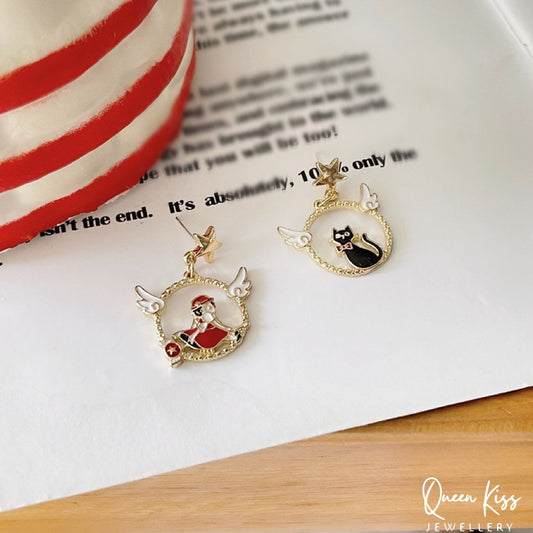 Super Cute Japanese Style Kiki&#39;s Delivery Service Theme Earrings -- Magic Town!!