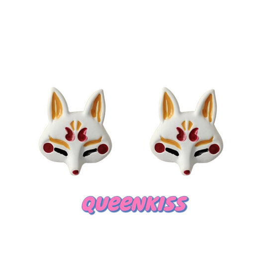 Super Cute Japanese Style Fox Earrings -- Sakura Foxy!!