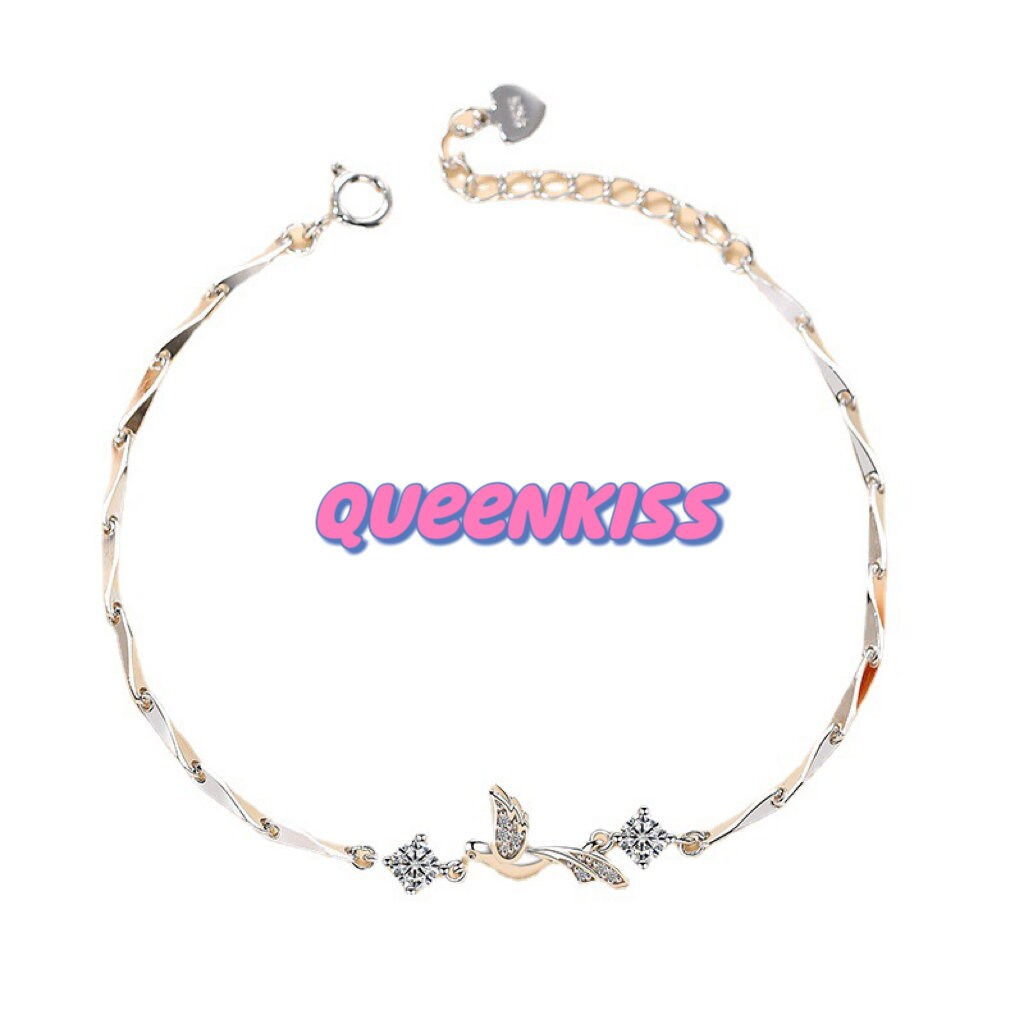 Swarovski Elements Crystal Clear Bird Shape 925 Sterling Silver Plated Bracelet - Flying Heart!!