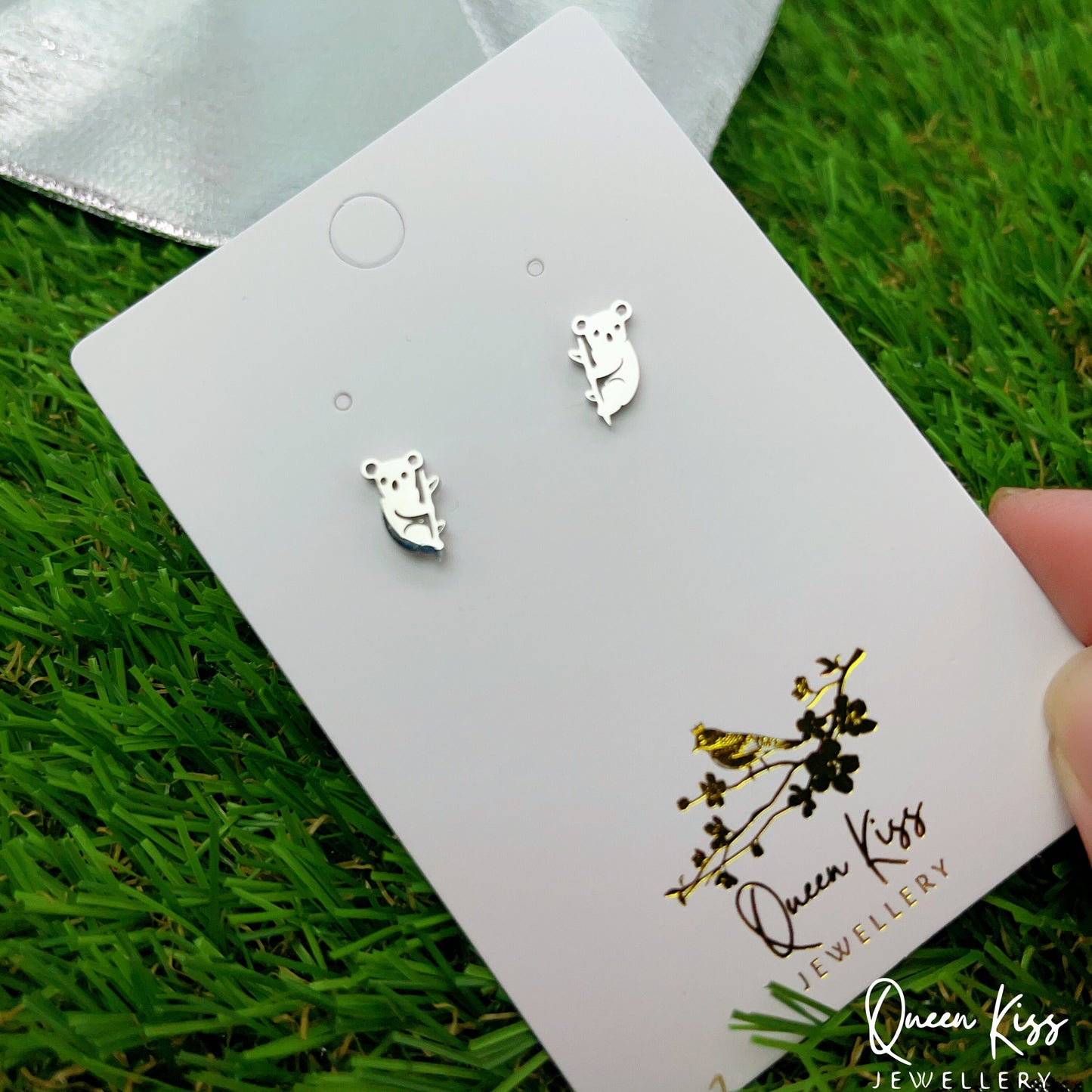 Sterling Silver 925 Stud Earrings Cute Koala Gold and Silver Stud Earrings Modern Studs Minimal Stud Earrings Gift for her