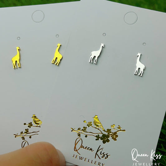 Sterling Silver 925 Stud Earrings Cute Giraffe Gold and Silver Stud Earrings Modern Studs Minimal Stud Earrings Gift for her