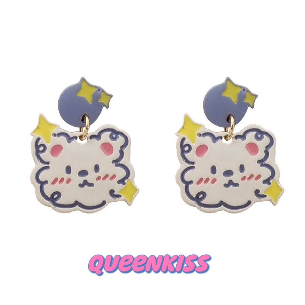 Super Cute Bear Love Earrings -- I Love You!!